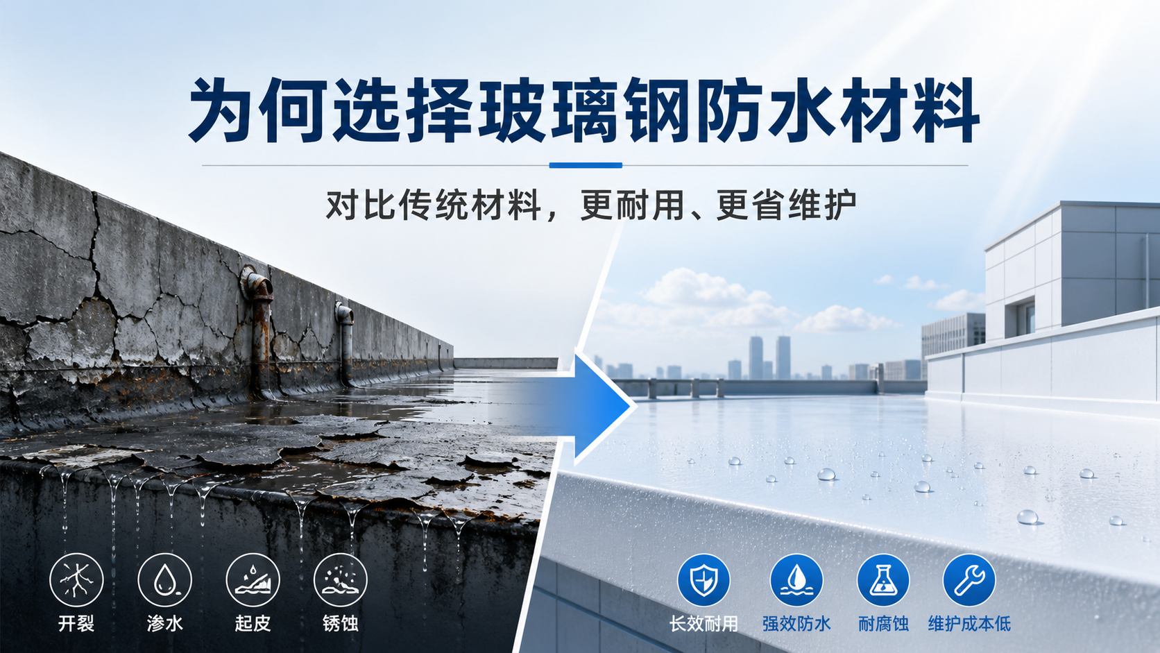 在威海，为何选择玻璃钢防水材料而非传统材料